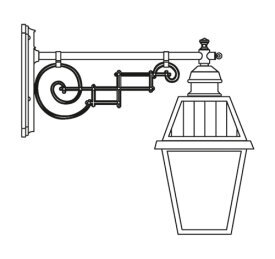 Wandleuchte Milano Nr. 91215 | große, viereckige Außenwandleuchte unter Jugendstilarm